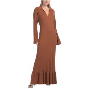 SUGAR LIPS Kendal Collared Sweater Maxi Dress
